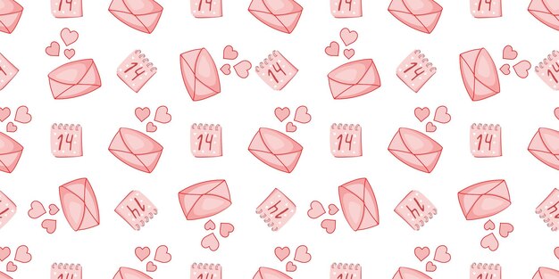 Seamless pattern for valentine's day envelope with a heart love