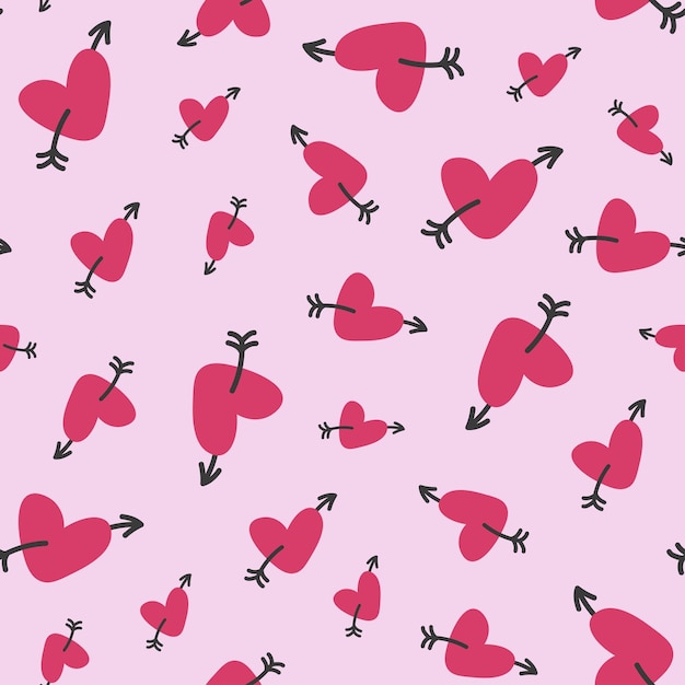 Seamless pattern for valentine's day with cute hearts