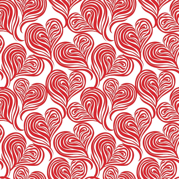 Seamless Pattern of Valentine's Heart with Zebra Print -Valentine's Vector Pattern