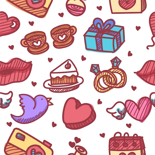 Seamless pattern for valentines day. 