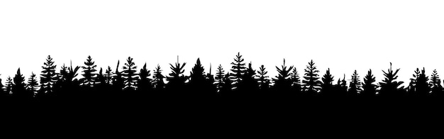 Seamless pattern vector forest panorama illustrattion