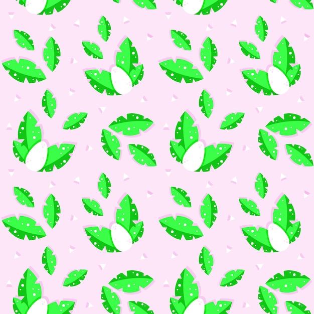 Seamless pattern vector graphics 10 eps tropical leaves dinosaur theme pink background