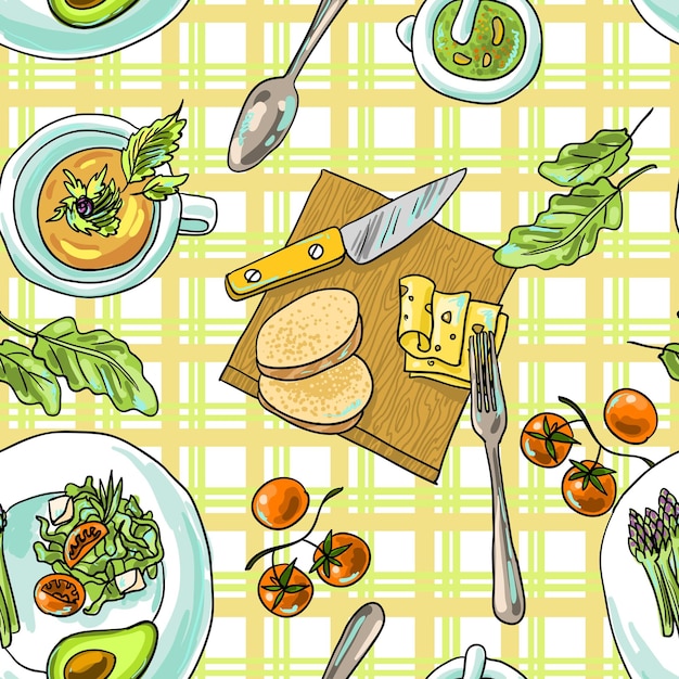 Seamless pattern vegetarian