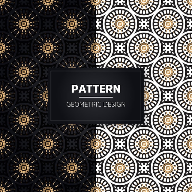 Seamless pattern. Vintage decorative elements. Hand drawn golden ornaments.