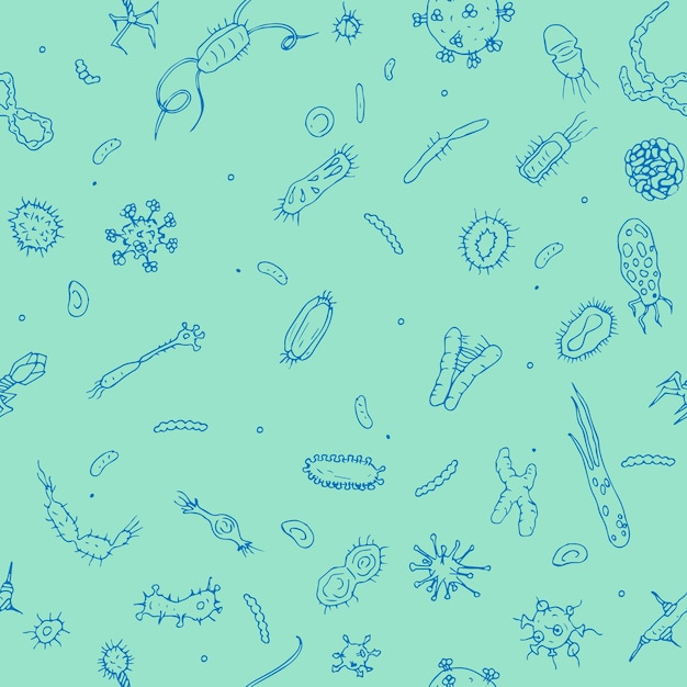 Seamless pattern viruses bacteria
