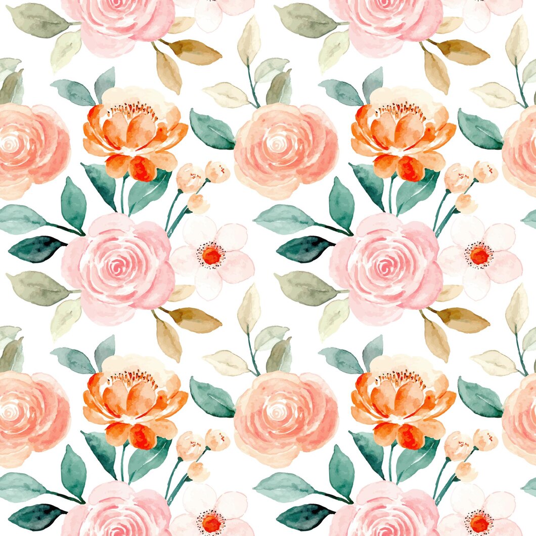 Premium Vector | Seamless pattern of watercolor roses