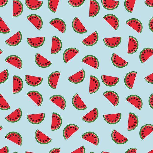 Seamless pattern of watermelons Vector background