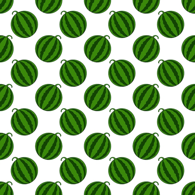 Seamless pattern watermelons on a white background