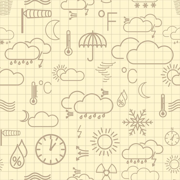 Vector seamless pattern of weather symbols