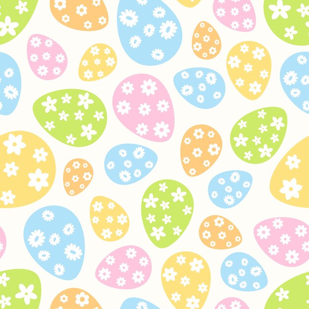 seamless pattern on white background colored eggs