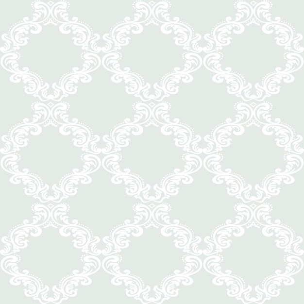 Seamless pattern white damask background