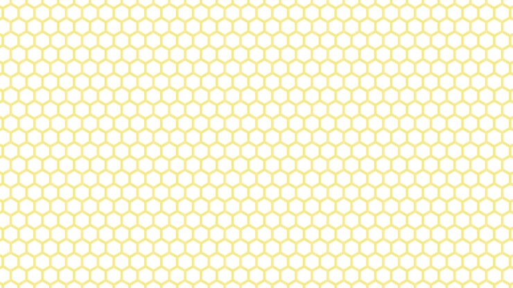 Vector a seamless pattern of white hexagons with a yellow background.
