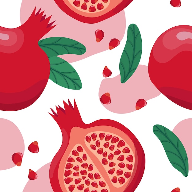 Vector seamless pattern whith pomegranate