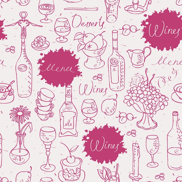 seamless pattern on wine theme