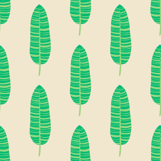 Vector seamless pattern with abstract banana leaves. cartoon design vector illustration.