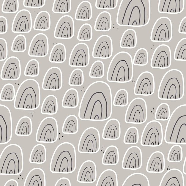 Vector seamless pattern with abstract decor elements