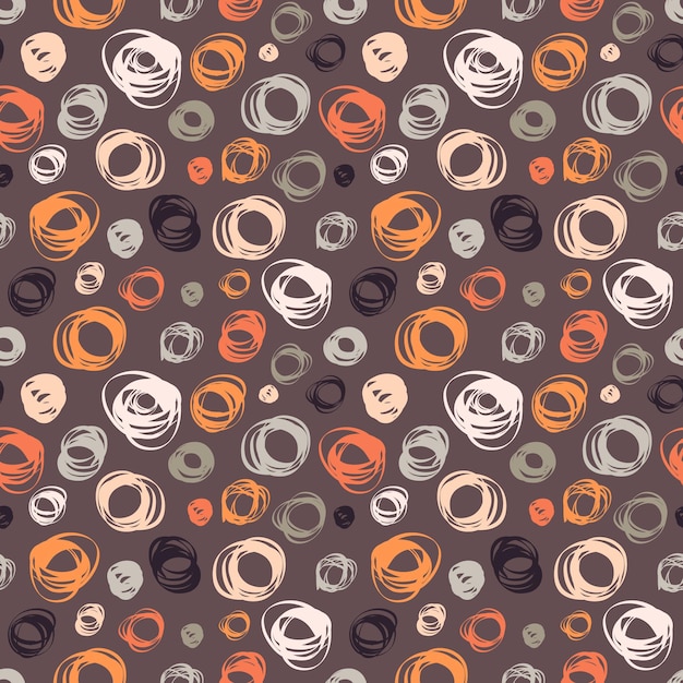 Seamless pattern with abstract doodle ornament