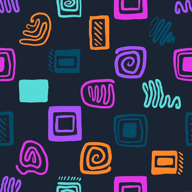 Seamless pattern with abstract elements