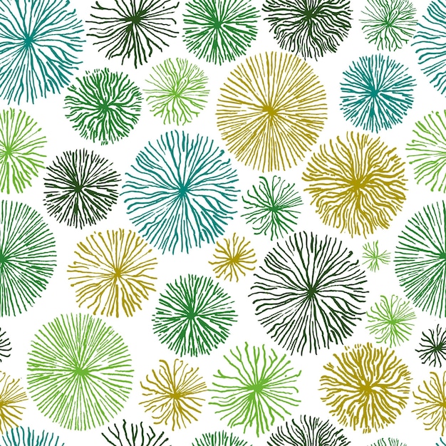 抽象的な花の構造と要素のシームレスパターン ベクトルイラスト