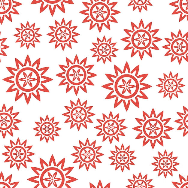 Vector seamless pattern with abstract flowers.