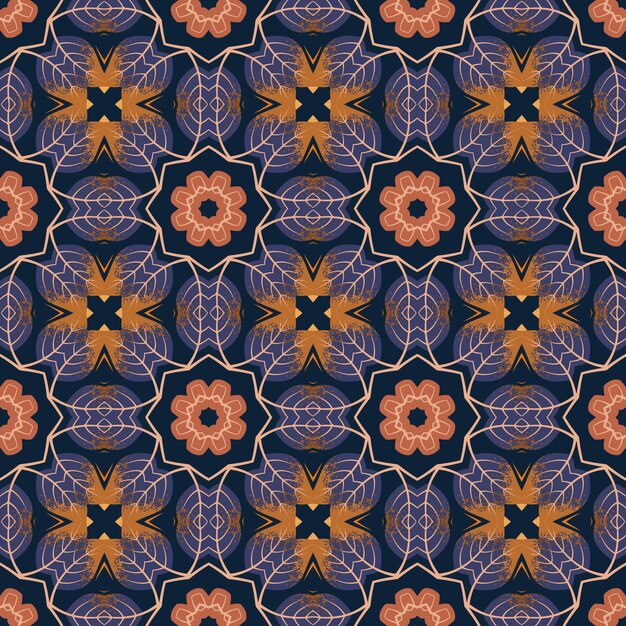 Seamless pattern with abstract mandala ornamental arabesque.