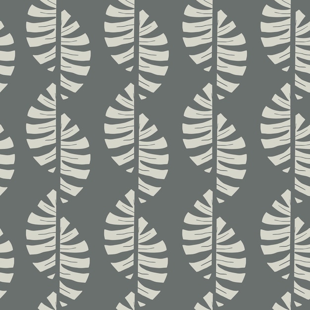 Seamless pattern with abstract monstera leaves on the dark background