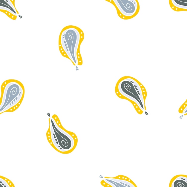 Seamless pattern with abstract pears Perfect for Tshirt textile and prints Hand drawn vector illustration for decor and design