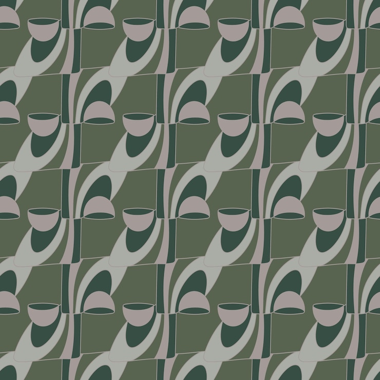 Vector seamless pattern with abstract shapes decorative trendy background in minimalist style