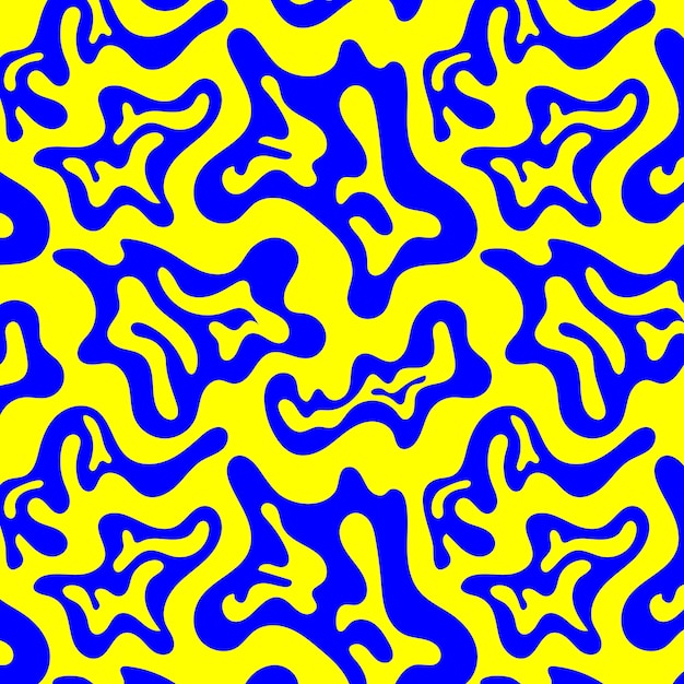 Seamless pattern with abstract waves and spots