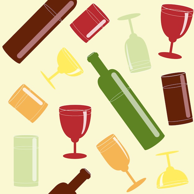 Seamless pattern with alcohol drinks