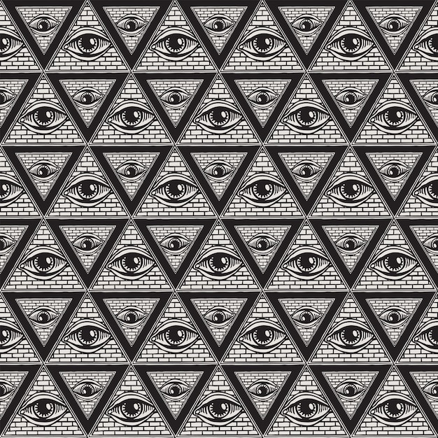 seamless pattern with all-seeing eye