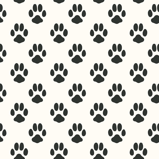 Vector seamless pattern with animal footprint texture