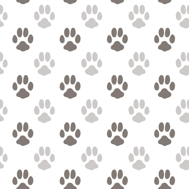 Vector seamless pattern with animal footprint texture