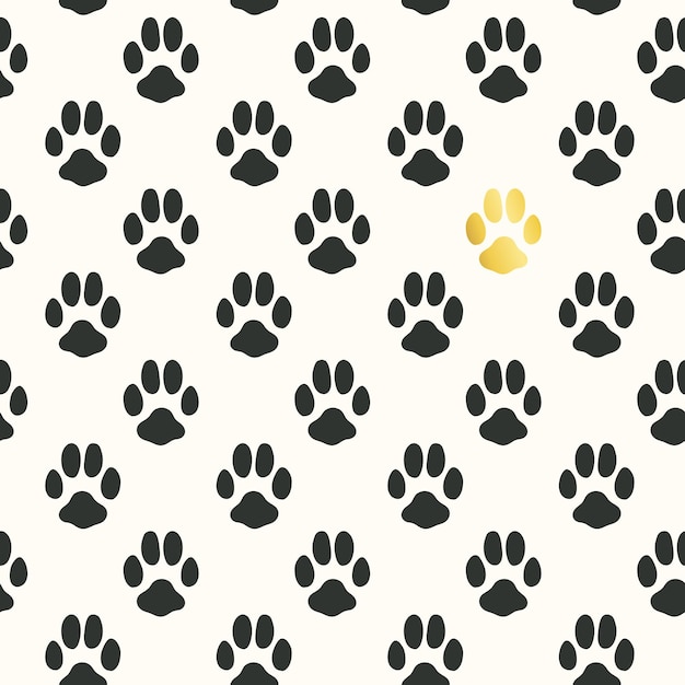 Vector seamless pattern with animal footprint texture