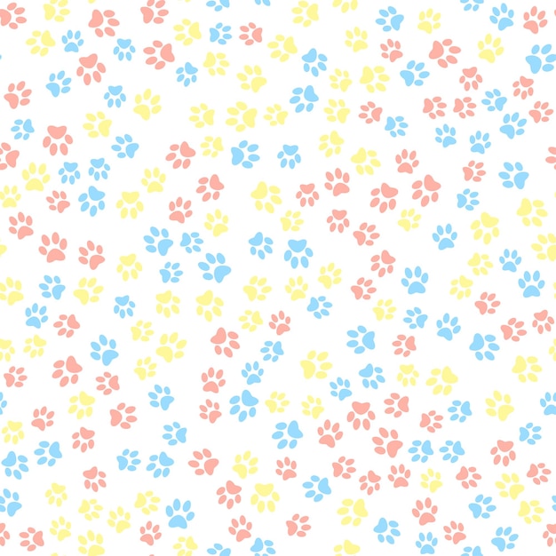 Vector seamless pattern with animal footsteps vector