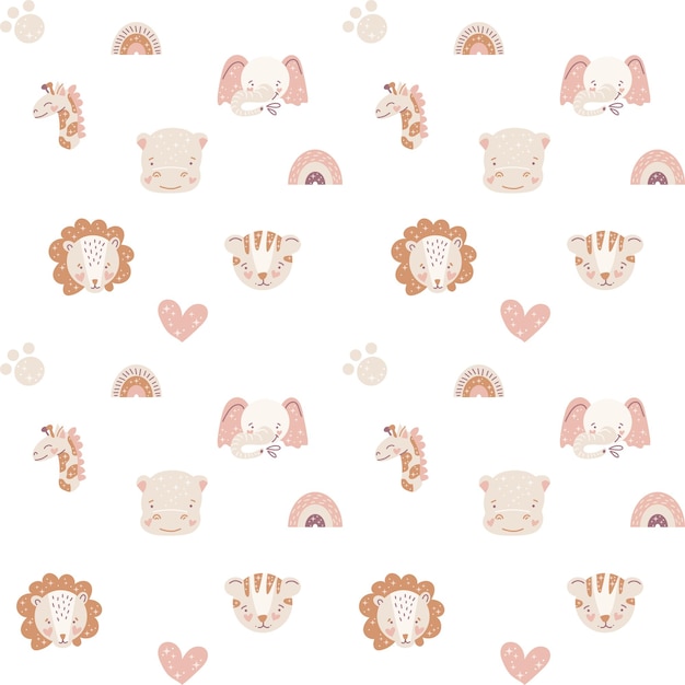 Seamless pattern with animals