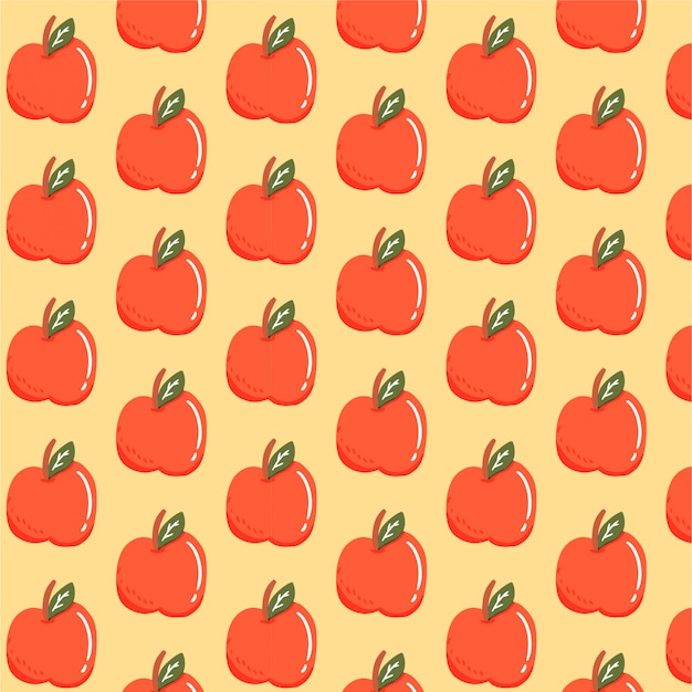 Seamless pattern with apple