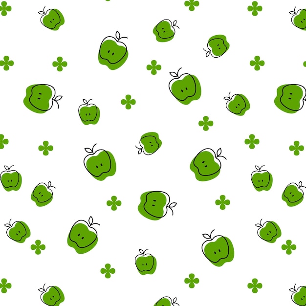 Vector seamless pattern with apples vector illustration