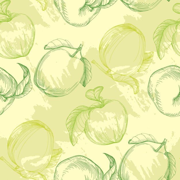 Seamless pattern with apples