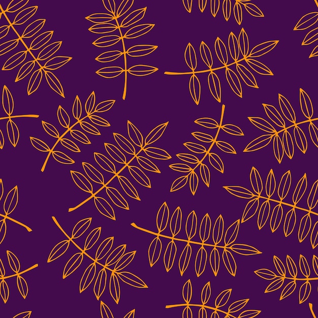 Seamless pattern with autumn leaves Hand drawn vector illustration