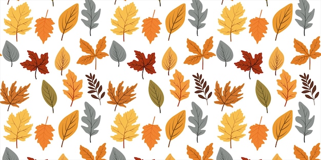 Seamless pattern with autumn leaves vector illustration