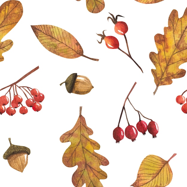 seamless pattern with autumn leaves