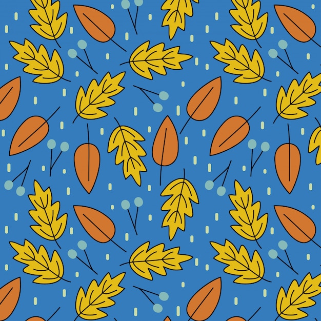 Seamless pattern with  autumn leaves