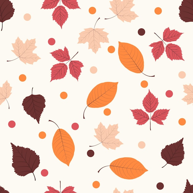 Seamless pattern with autumn leaves