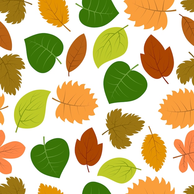 秋の葉とシームレスなパターン