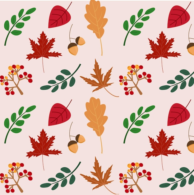 seamless pattern with autumn leaves