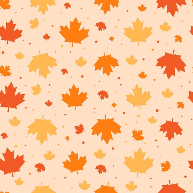 Seamless pattern with autumn maple leaves