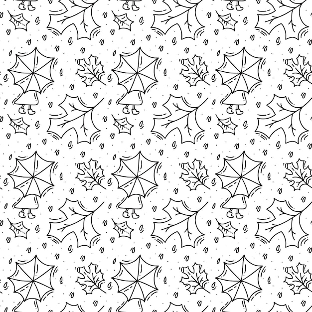 Seamless pattern with autumn oak leaves