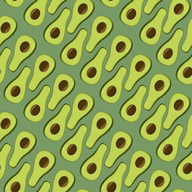 Seamless pattern with avocado Healthy vegan food