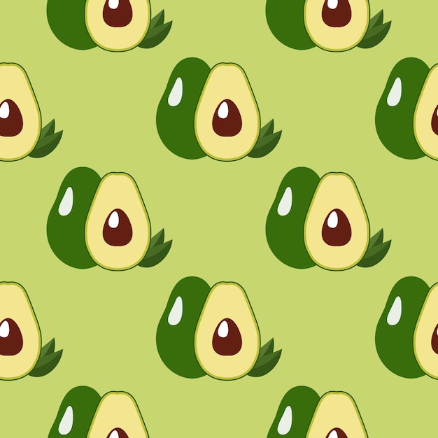 Seamless pattern with avocado vector